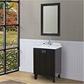 Infurniture Bathroom Vanity With Thick Edge Ceramic Sink, Dark Brown - 24 In. IN3724-DB